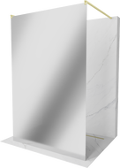 Mexen Kioto fräistéiend Duschwand 120 x 200 cm, Spigel 8 mm, goud gebürstet - 800-120-002-55-50