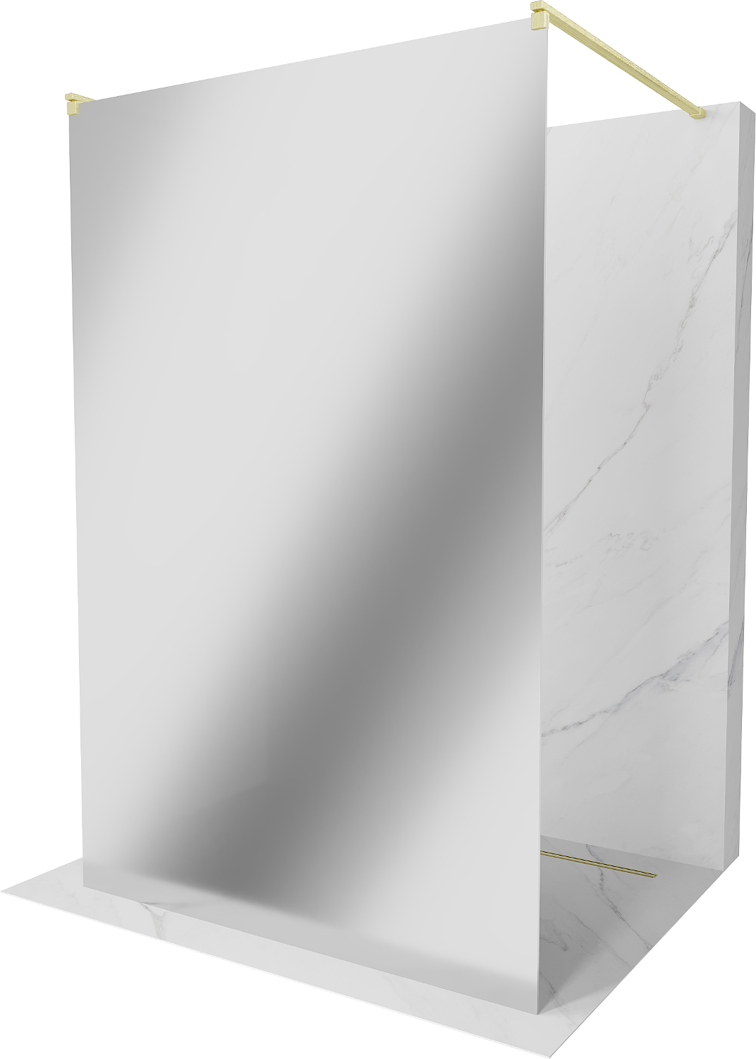 Mexen Kioto ścianka prysznicowa wolnostojąca 120 x 200 cm, lustro 8 mm, złota szczotkowana - 800-120-002-55-50