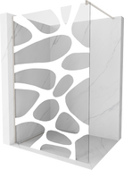 Mexen Kioto paroi de douche Walk-in 130 x 200 cm, vague blanche 8 mm, nickel brossé - 800-130-101-97-97