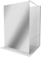 Mexen Kioto freistehende Duschwand 100 x 200 cm, Spiegel 8 mm, gebürsteter Nickel - 800-100-002-97-50