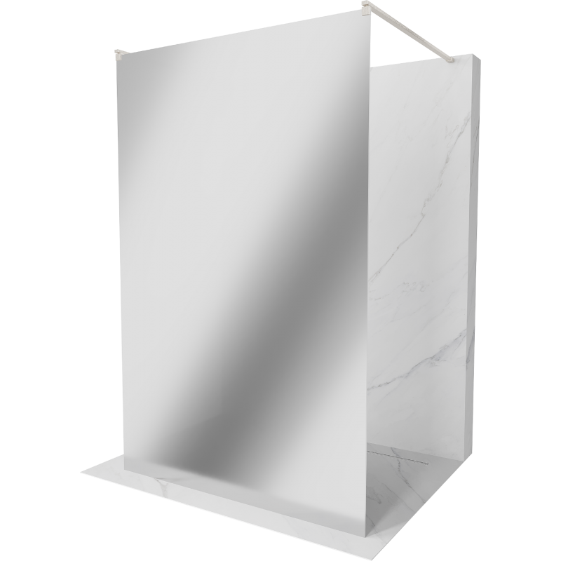 Mexen Kioto parete doccia autoportante 110 x 200 cm, specchio 8 mm, nichel spazzolato - 800-110-002-97-50