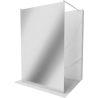 Mexen Kioto freestanding shower screen 110 x 200 cm, mirror 8 mm, brushed nickel - 800-110-002-97-50