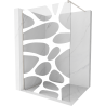 Mexen Kioto Duschwand Walk-in 140 x 200 cm, weiße Welle 8 mm, gebürstetes Nickel - 800-140-101-97-97