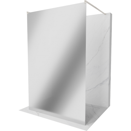 Mexen Kioto freestanding shower screen 120 x 200 cm, mirror 8 mm, brushed nickel - 800-120-002-97-50