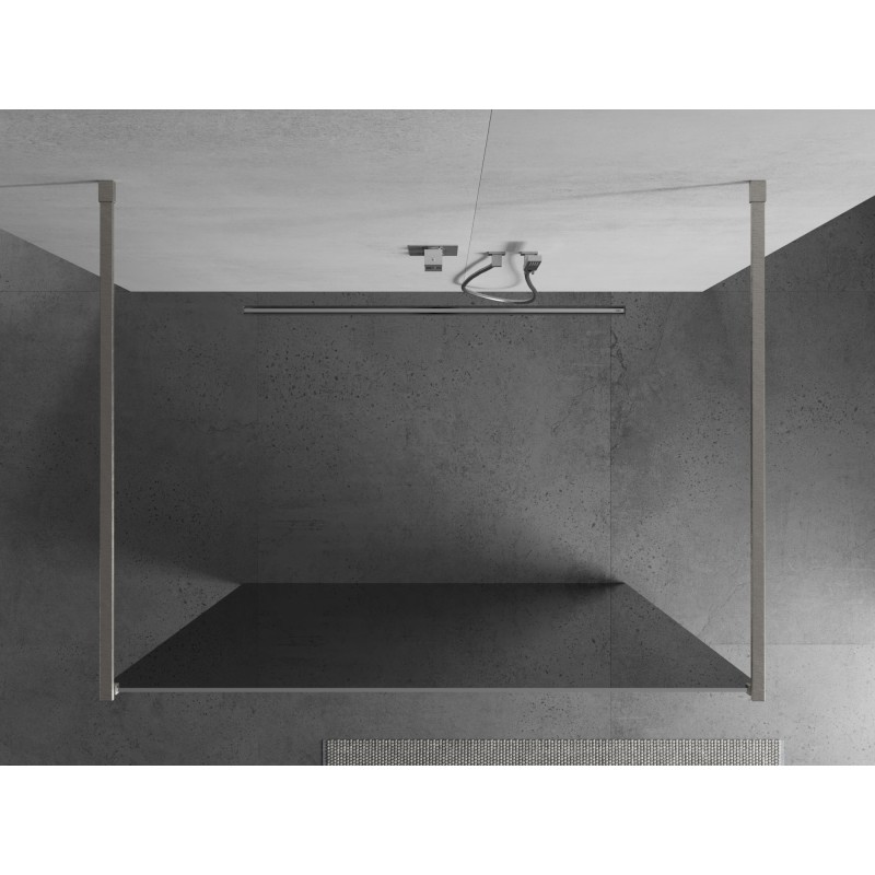 Mexen Kioto ścianka prysznicowa wolnostojąca 120 x 200 cm, lustro 8 mm, nikiel szczotkowany - 800-120-002-97-50
