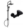 Mexen Kama Tord Opbouw Douche Set met Regendouche en Douchemengkraan, Zwart - 72540200-70