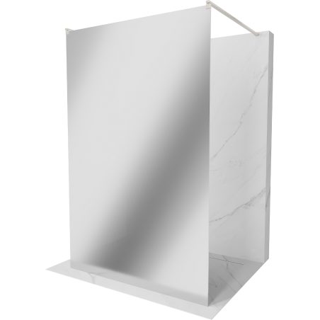 Mexen Kioto freistehende Duschwand 130 x 200 cm, Spiegel 8 mm, gebürsteter Nickel - 800-130-002-97-50