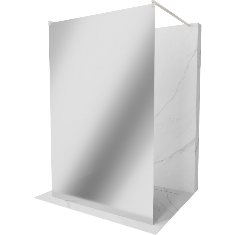 Mexen Kioto paroi de douche autoportante 140 x 200 cm, miroir 8 mm, nickel brossé - 800-140-002-97-50