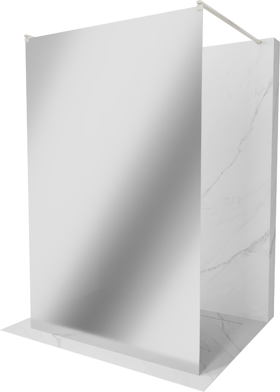 Mexen Kioto ścianka prysznicowa wolnostojąca 140 x 200 cm, lustro 8 mm, nikiel szczotkowany - 800-140-002-97-50