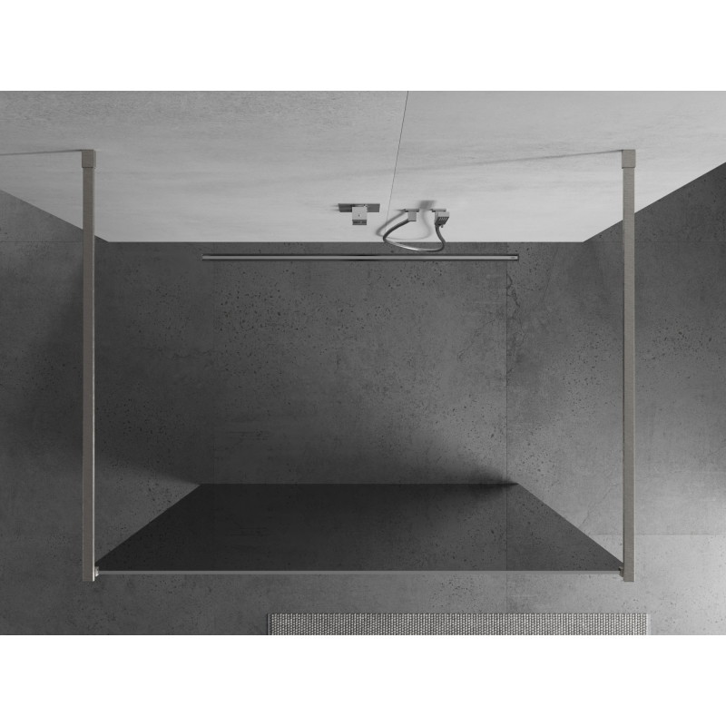Mexen Kioto ścianka prysznicowa wolnostojąca 140 x 200 cm, lustro 8 mm, nikiel szczotkowany - 800-140-002-97-50