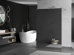 Mexen Kioto paroi de douche autoportante 140 x 200 cm, miroir 8 mm, nickel brossé - 800-140-002-97-50