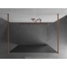 Mexen Kioto freestanding shower wall 100 x 200 cm, mirror 8 mm, brushed copper - 800-100-002-65-50