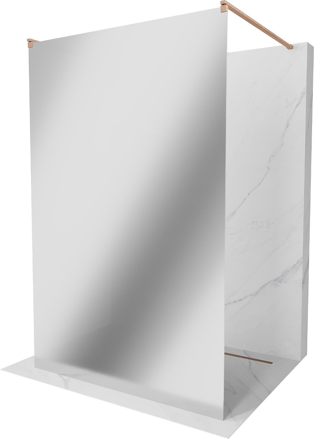 Mexen Kioto ścianka prysznicowa wolnostojąca 110 x 200 cm, lustro 8 mm, miedź szczotkowana - 800-110-002-65-50