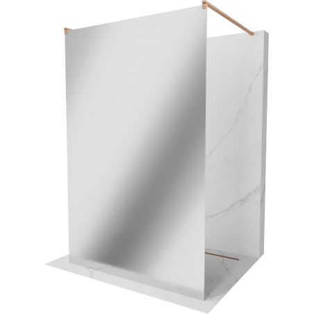 Mexen Kioto paroi de douche autoportante 120 x 200 cm, miroir 8 mm, cuivre brossé - 800-120-002-65-50