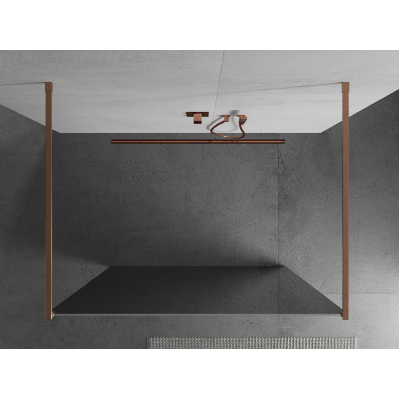Mexen Kioto ścianka prysznicowa wolnostojąca 120 x 200 cm, lustro 8 mm, miedź szczotkowana - 800-120-002-65-50