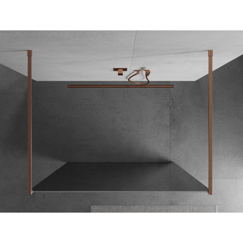 Mexen Kioto vabas seisev dušisein 120 x 200 cm, peegel 8 mm, harjatud vask - 800-120-002-65-50
