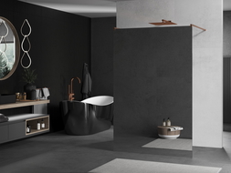 Mexen Kioto pared de ducha independiente 120 x 200 cm, espejo 8 mm, cobre cepillado - 800-120-002-65-50