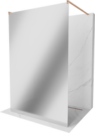 Mexen Kioto prostostoječa tuš stena 140 x 200 cm, ogledalo 8 mm, brušena medenina - 800-140-002-65-50