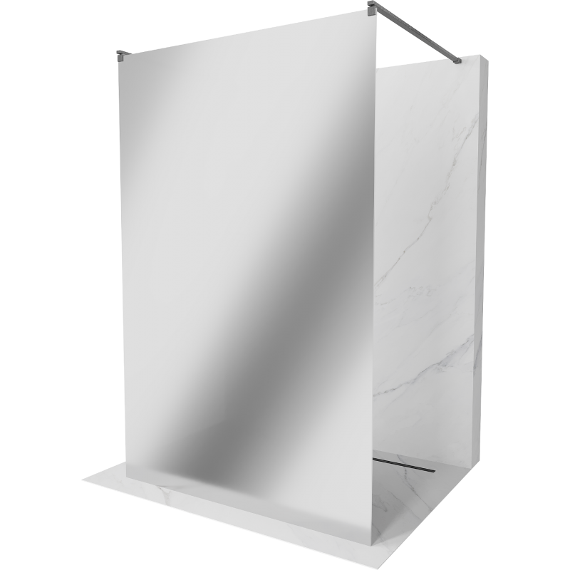 Mexen Kioto paroi de douche autoportante 100 x 200 cm, miroir 8 mm, gris canon brossé - 800-100-002-66-50