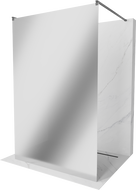 Mexen Kioto freestanding shower wall 140 x 200 cm, mirror 8 mm, gun gray brushed - 800-140-002-66-50