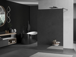 Mexen Kioto paroi de douche autoportante 140 x 200 cm, miroir 8 mm, gris canon brossé - 800-140-002-66-50