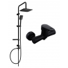 Mexen Sven ensemble de douche mural avec pomme de douche et robinet de douche Kama, noir - 72540262-70