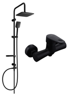 Mexen Sven ensemble de douche mural avec pomme de douche et robinet de douche Kama, noir - 72540262-70