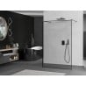 Mexen Kioto paroi de douche autonome 120 x 200 cm, motif noir 8 mm, gris fusil brossé - 800-120-002-66-70