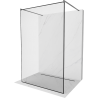 Mexen Kioto freestanding shower wall 140 x 200 cm, black pattern 8 mm, gun gray brushed - 800-140-002-66-70