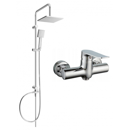 Mexen Tord Aufputz-Duschset mit Regenduschkopf und Duscharmatur Pecos, Chrom - 72740200-00