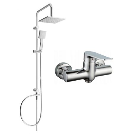 Mexen Tord ensemble de douche extérieur avec pommeau de douche et mitigeur de baignoire Pecos, chromé - 72740200-00