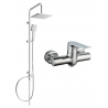 Mexen Pecos Tord conjunto de ducha empotrado con rociador y grifo de ducha, cromo - 72740200-00