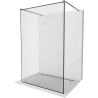 Mexen Kioto paroi de douche autonome 150 x 200 cm, motif noir 8 mm, gun gray brossé - 800-150-002-66-70