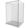 Mexen Kioto vabalt seisev dušisein 150 x 200 cm, must raam 8 mm, harjatud vask - 800-150-002-65-70