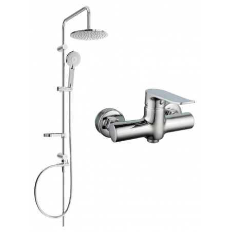 Mexen Carl ensemble de douche apparent avec douche de tête et mitigeur de douche Pecos, chrome - 72740240-00