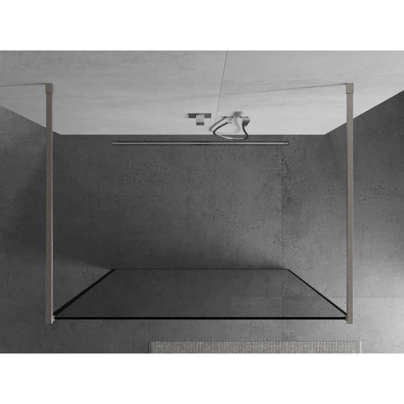 Mexen Kioto ścianka prysznicowa wolnostojąca 120 x 200 cm, czarna ramka 8 mm, nikiel szczotkowany - 800-120-002-97-70