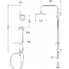 Mexen Carl Aufputz-Duschset mit Regenbrause und Duscharmatur Pecos, Chrom - 72740240-00