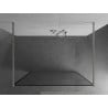 Mexen Kioto paroi de douche autoportante 140 x 200 cm, motif noir 8 mm, nickel brossé - 800-140-002-97-70