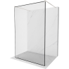 Mexen Kioto freestanding shower wall 150 x 200 cm, black pattern 8 mm, brushed nickel - 800-150-002-97-70