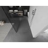 Mexen Kioto freestanding shower wall 150 x 200 cm, black pattern 8 mm, brushed nickel - 800-150-002-97-70