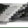 Mexen Kioto vrijstaande douchewand 100 x 200 cm, zwart frame 8 mm, goud geborsteld - 800-100-002-55-70