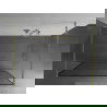 Mexen Kioto vrijstaande douchewand 100 x 200 cm, zwart frame 8 mm, goud geborsteld - 800-100-002-55-70