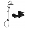 Mexen Tord conjunto de ducha sobrepuesto con cabezal de lluvia y grifo de ducha Pecos, negro - 72740200-70