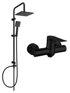 Mexen Pecos Tord set za tuširanje nadžbukni s tuš glavom i tuš baterijom, crni - 72740200-70