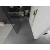 Mexen Kioto paroi de douche libre 150 x 200 cm, motif noir 8 mm, finition dorée brossée - 800-150-002-55-70