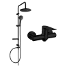 Mexen Erik surface-mounted shower set with rain shower and Pecos shower mixer, black - 72740205-70