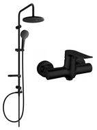 Mexen Erik ensemble de douche à montage mural avec douche de tête et robinet de douche Pecos, noir - 72740205-70