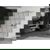 Mexen Kioto vrijstaande douchewand 120 x 200 cm, zwart raster 8 mm, geborsteld goud - 800-120-002-55-77