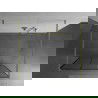 Mexen Kioto vrijstaande douchewand 120 x 200 cm, zwart raster 8 mm, geborsteld goud - 800-120-002-55-77