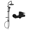Mexen Pecos Carl opbouwdouche set met regendouche en douchekraan, zwart - 72740240-70